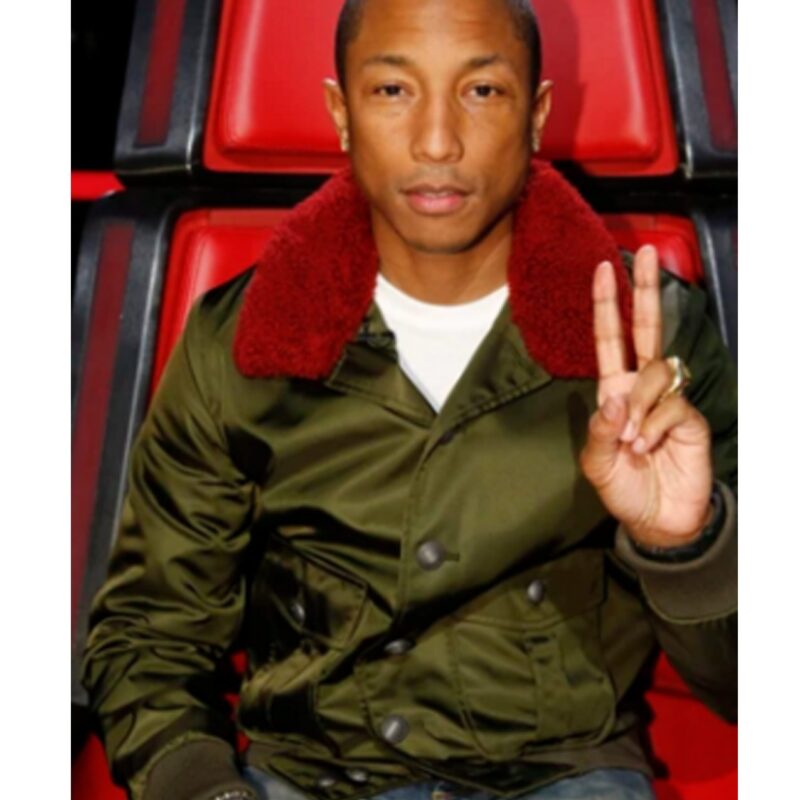 The Voice Pharrell Williams Green Twill Nylon Jacket