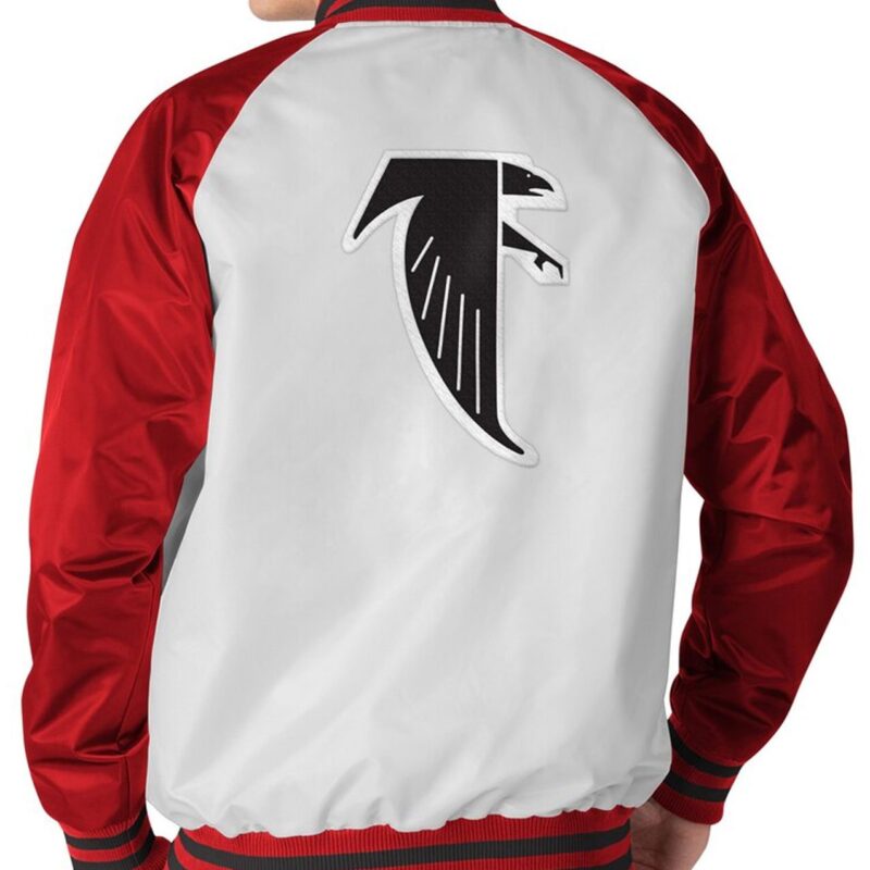 Throwback Atlanta Falcons Red and Satin Jacket