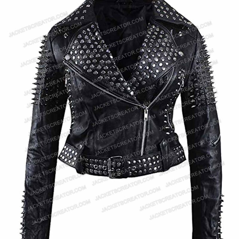 Morgan Taylor Campbell The Imperfects Black Studded Leather Jacket