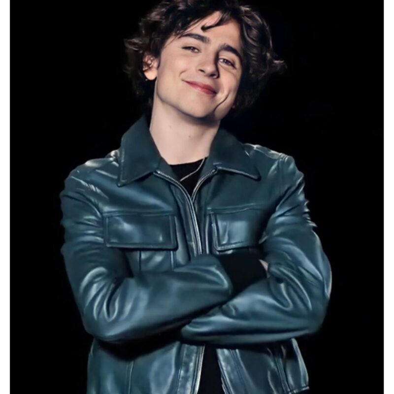 Timothée Chalamet Bomber Green Leather Jacket