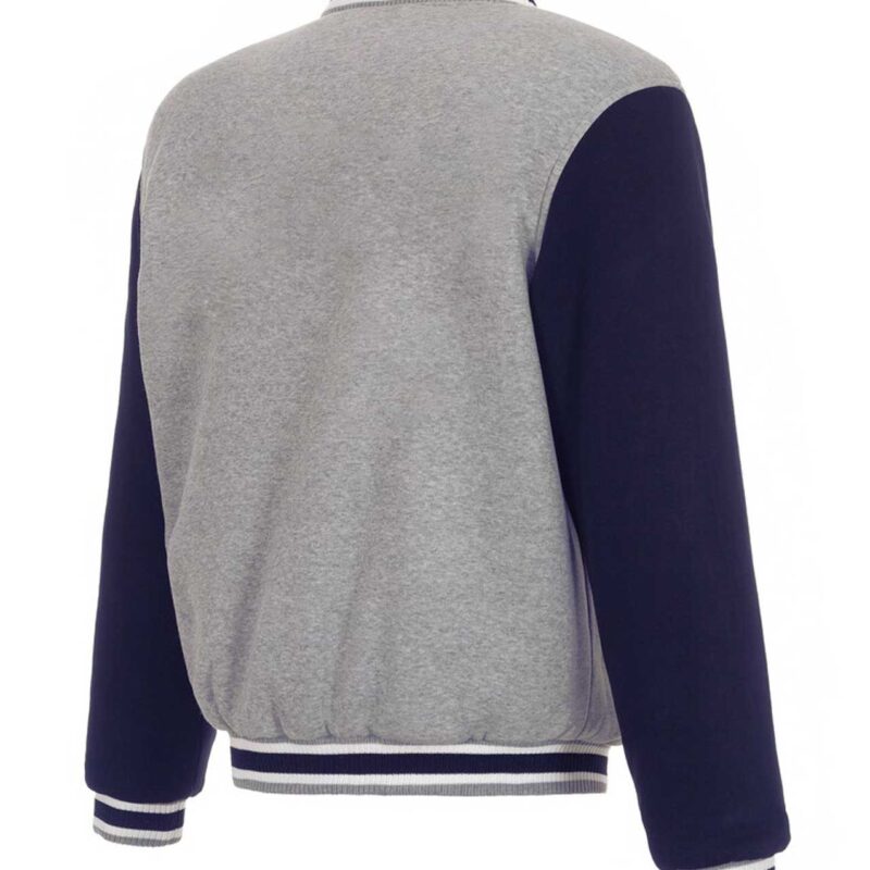 Toronto Blue Jays Varsity Gray and Navy Wool Jacket