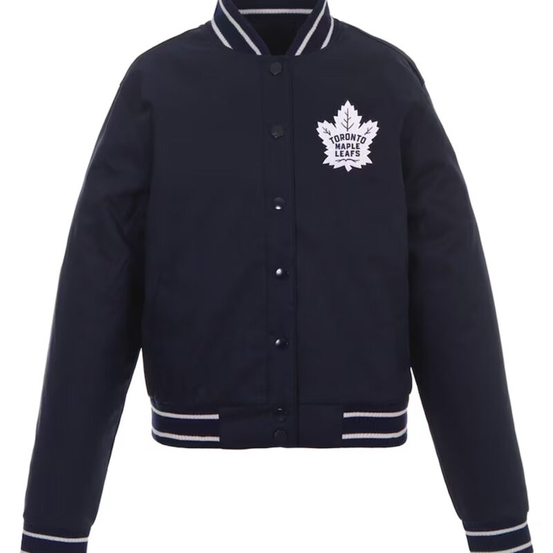 Toronto Maple Leafs Front-Hit Navy Poly-Twill Jacket