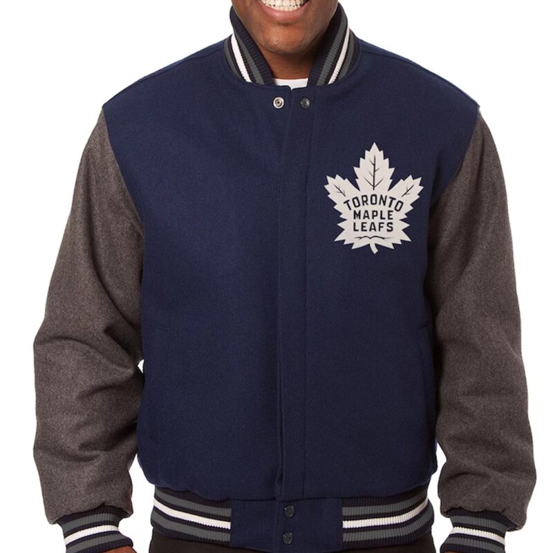 Navy/Gray Toronto Maple Leafs Varsity Wool Jacket