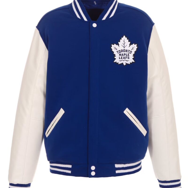 Toronto Maple Leafs Royal and White Varsity Jacket