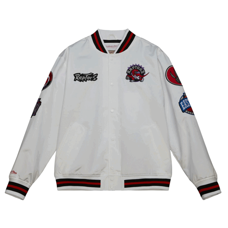 Toronto Raptors City Collection White Varsity Satin Jacket