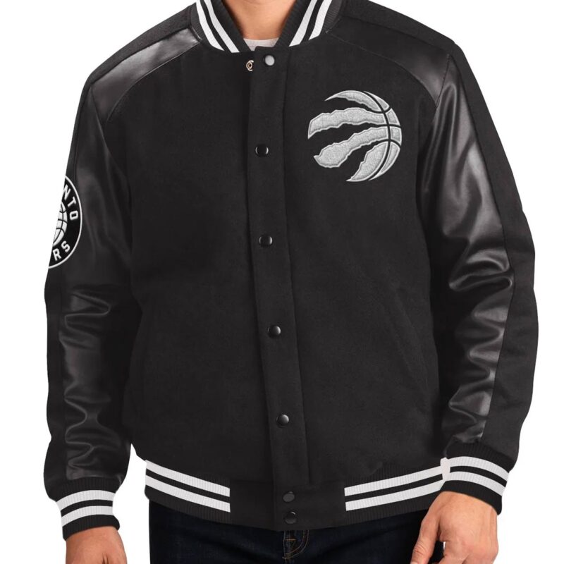 Toronto Raptors Varsity Black Wool/Leather Jacket