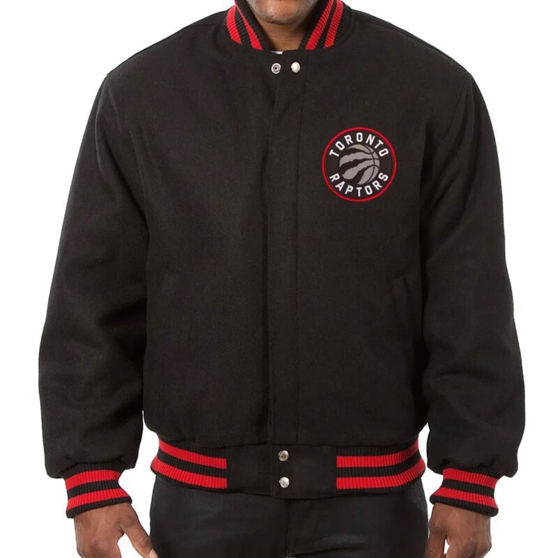 Toronto Raptors Varsity Black Wool Jacket