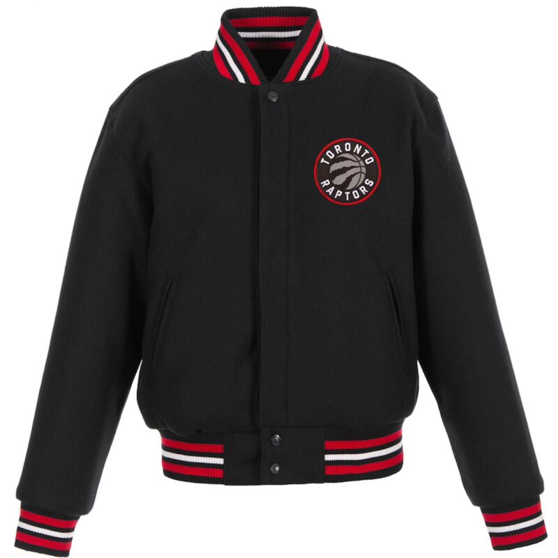 Toronto Raptors Varsity Black Wool Jacket