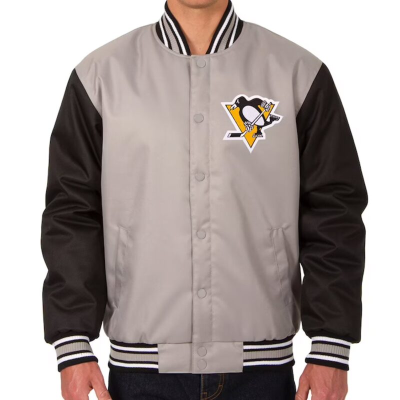 Pittsburgh Penguins Two Hit Gray and Black Jacket