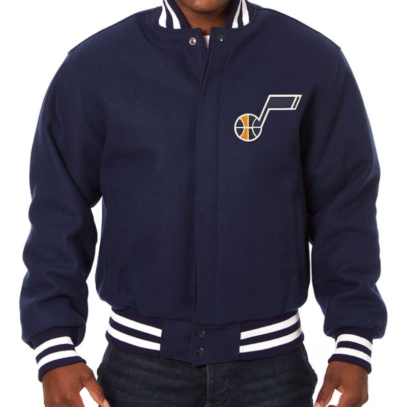 Utah Jazz Varsity Navy Blue Wool Jacket