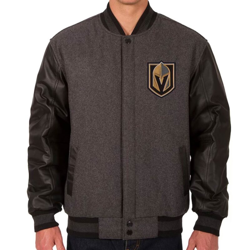 Vegas Golden Knights Charcoal and Black Varsity Jacket