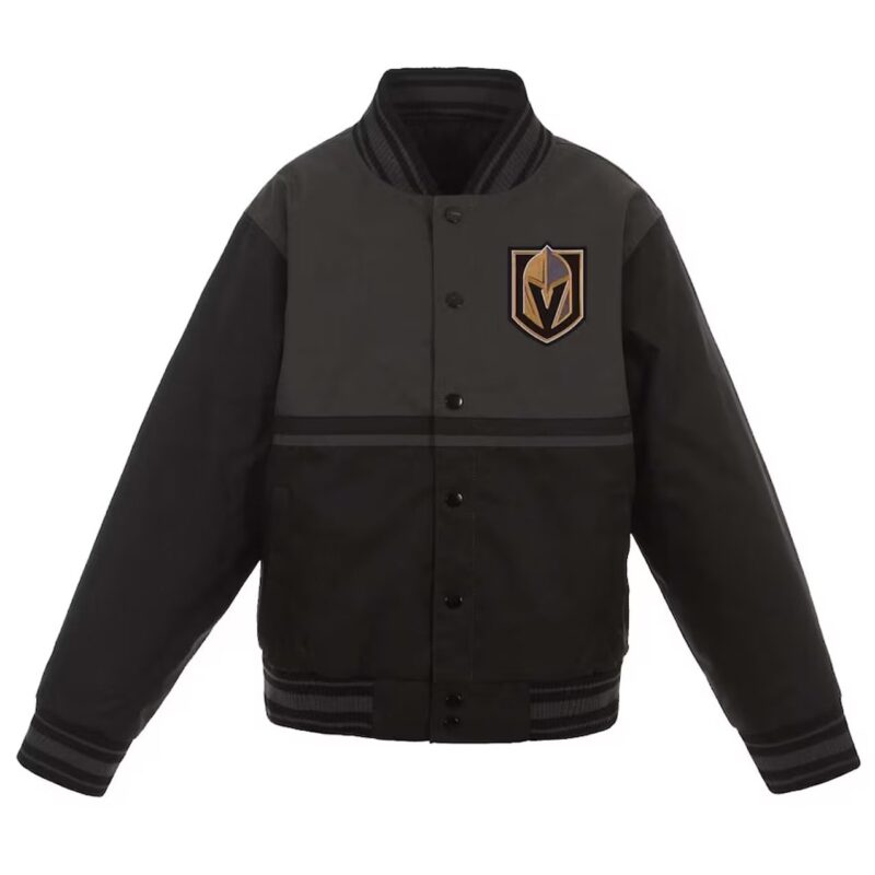 Black Vegas Golden Knights Youth Poly Twill Jacket