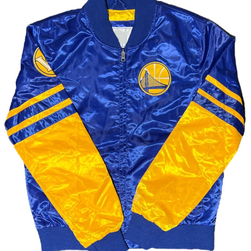 Golden State Warriors Vintage Blue and Gold Satin Jacket