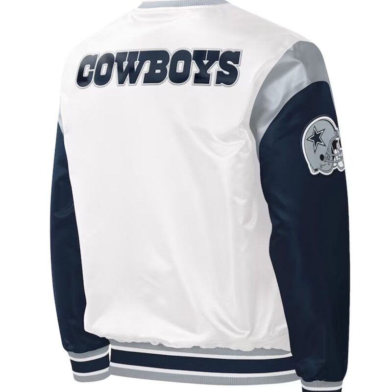 Warm-Up Pitch Dallas Cowboys White and Blue Jacket