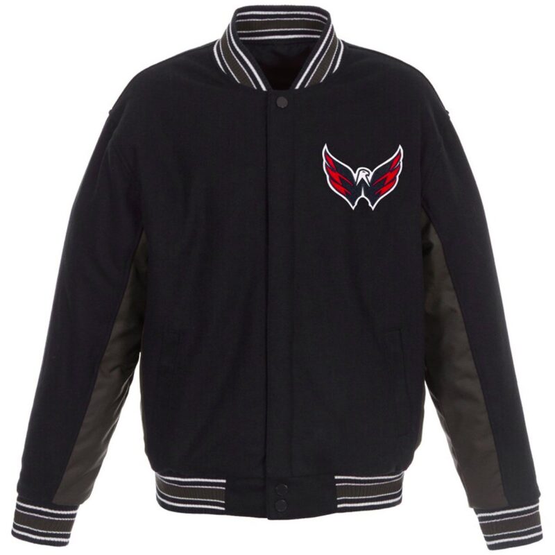 Black/Charcoal Accent Washington Capitals Varsity Jacket