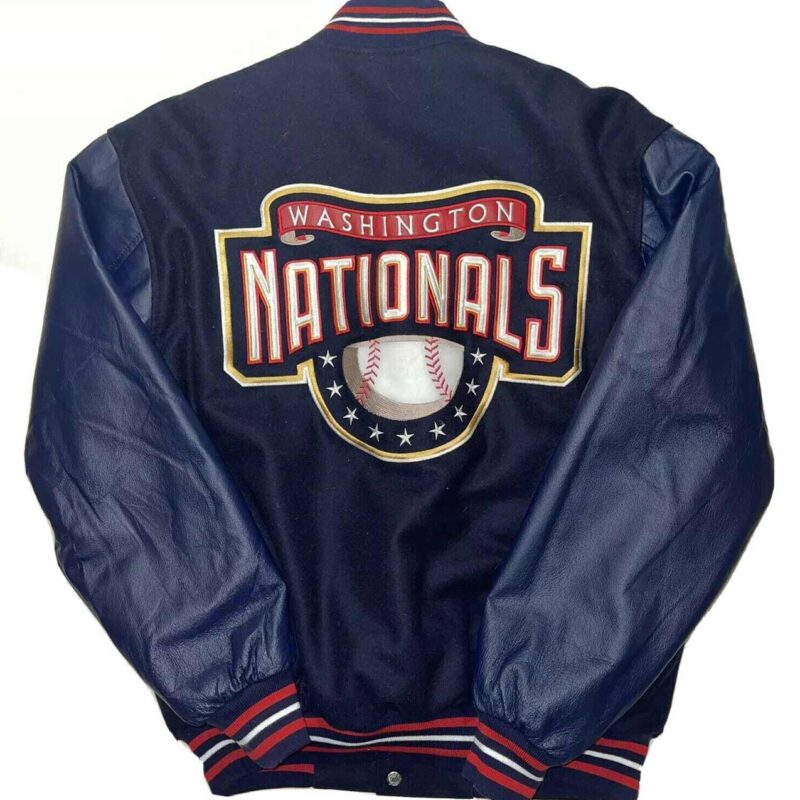 Washington Nationals Jeff Hamilton Navy Blue Varsity Jacket