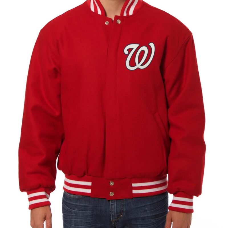 Washington Nationals Letterman Red Wool Jacket