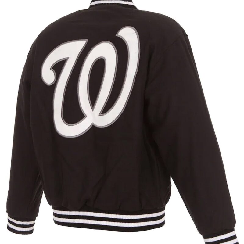 Washington Nationals Letterman Black Wool Jacket