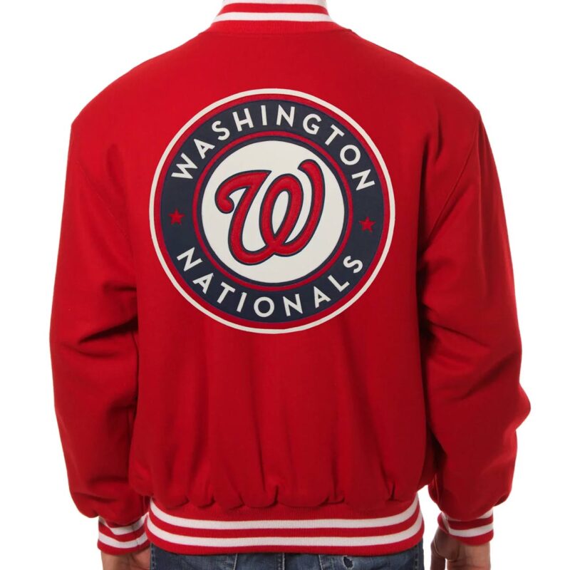 Washington Nationals Letterman Red Wool Jacket