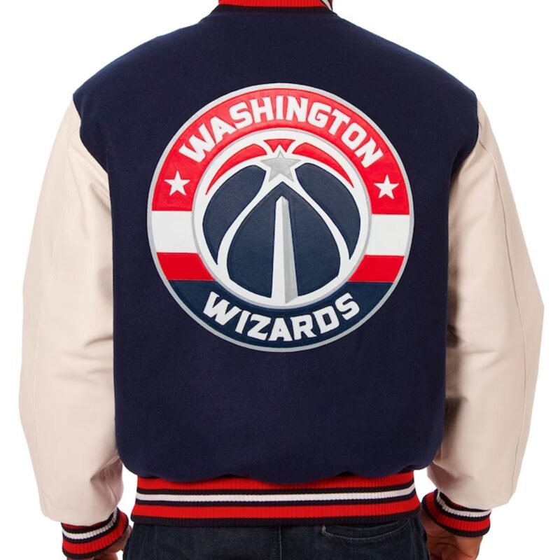 Washington Wizards Navy and White Varsity Jacket