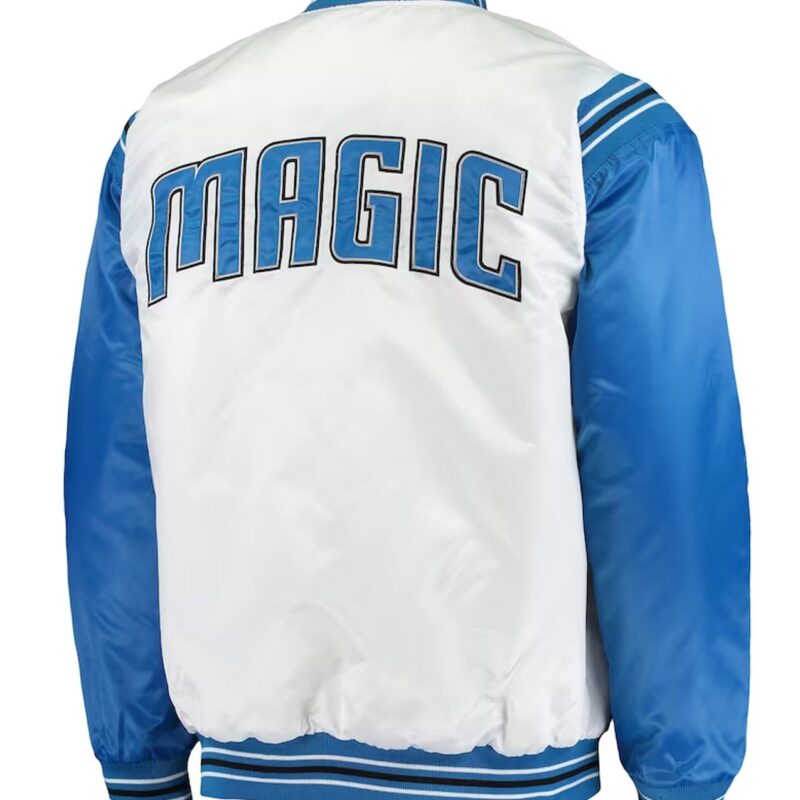White/Blue Orlando Magic Renegade Varsity Satin Jacket