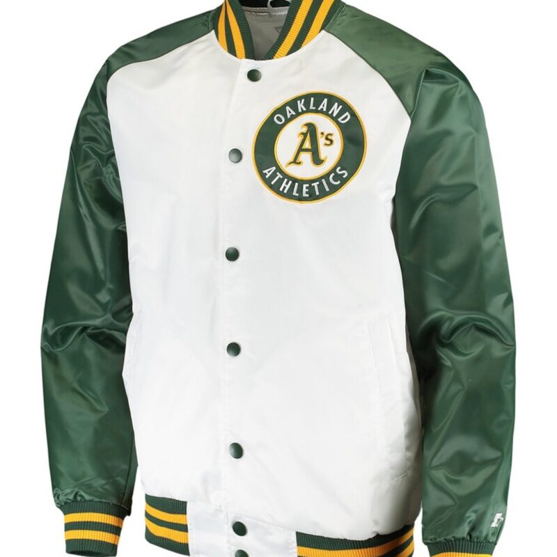 Clean-Up Hitter Oakland Athletics White and Green Jacket