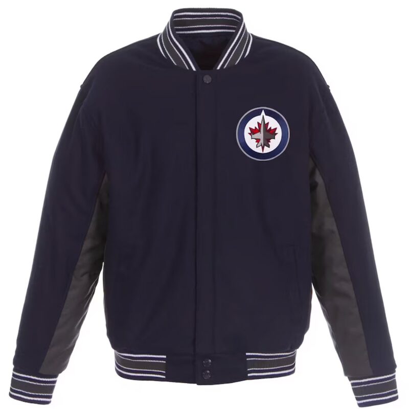 Navy/Charcoal Accent Winnipeg Jets Varsity Jacket