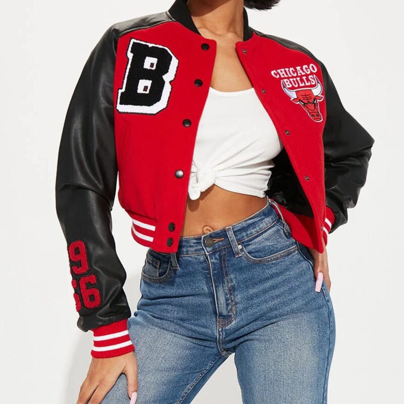 Women’s Chicago Bulls Cropped Varsity Jacket