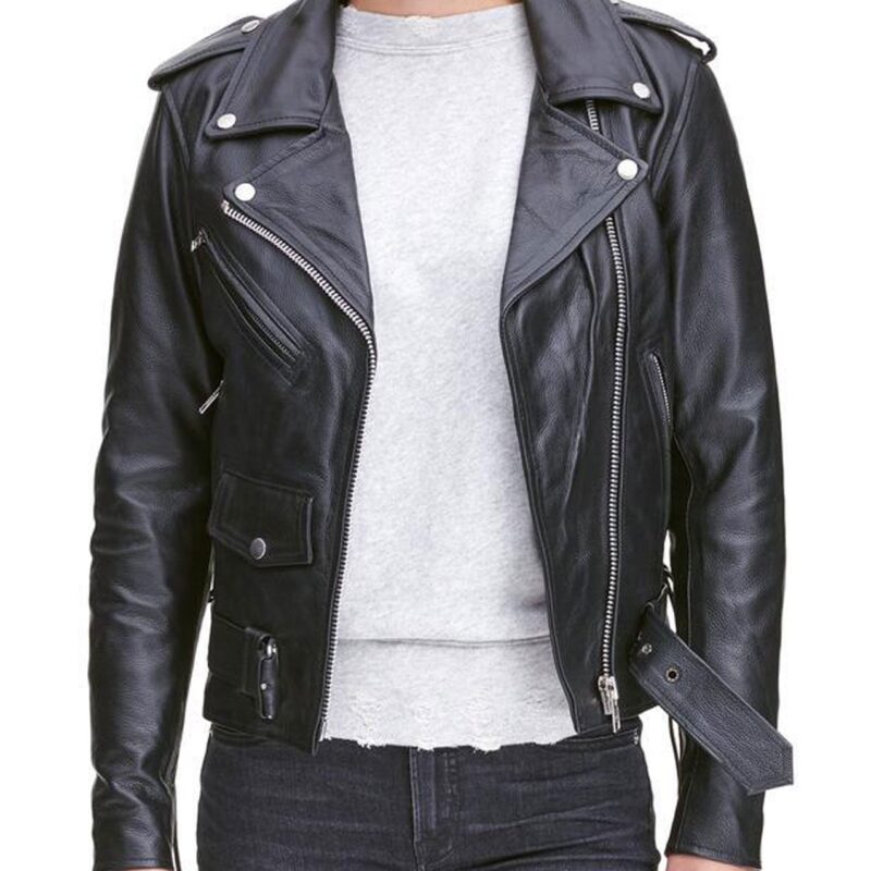 Womens Classic Asymmetrical Motorcycle Jacket