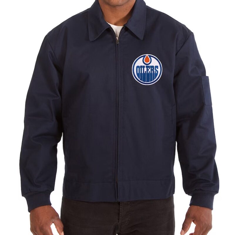 Edmonton Oilers Workwear Navy Cotton Jacket