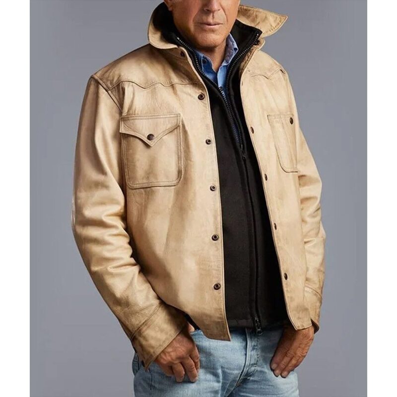 Kevin Costner Yellowstone Season 5 Leather Jacket