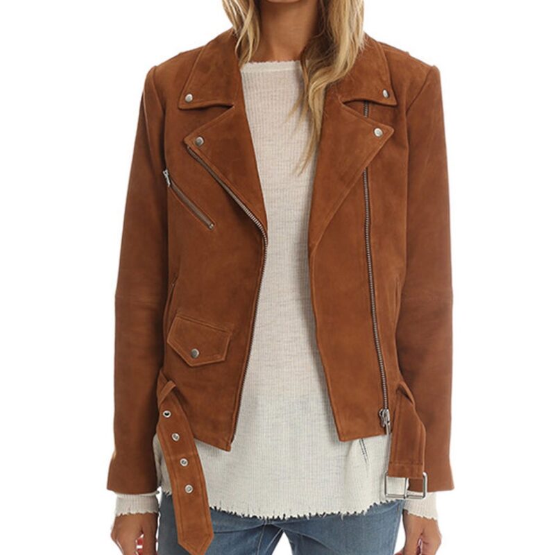 You Me Her S02 Priscilla Faia Brown Suede Jacket