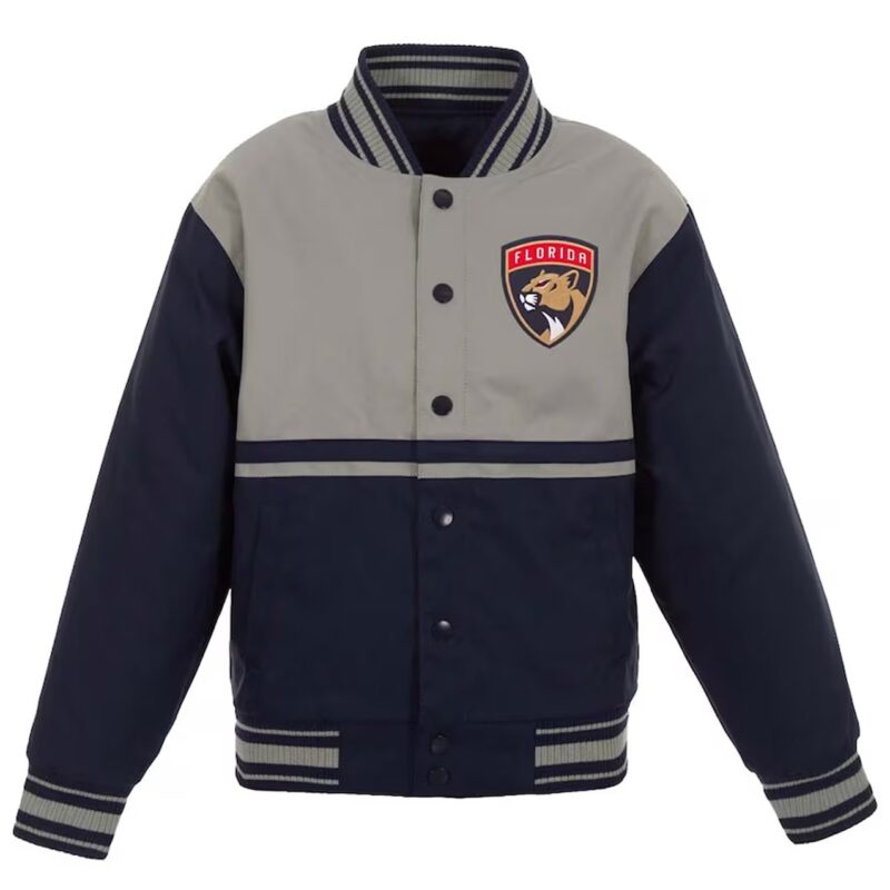 Florida Panthers Youth Poly-Twill Navy and Gray Jacket