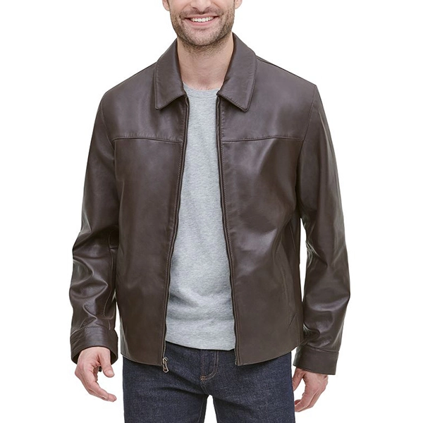 Mens Brown Real Leather Jacket