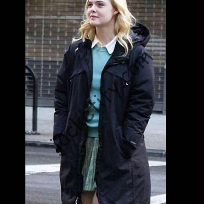 A Rainy Day in New York Elle Fanning Hooded Coat