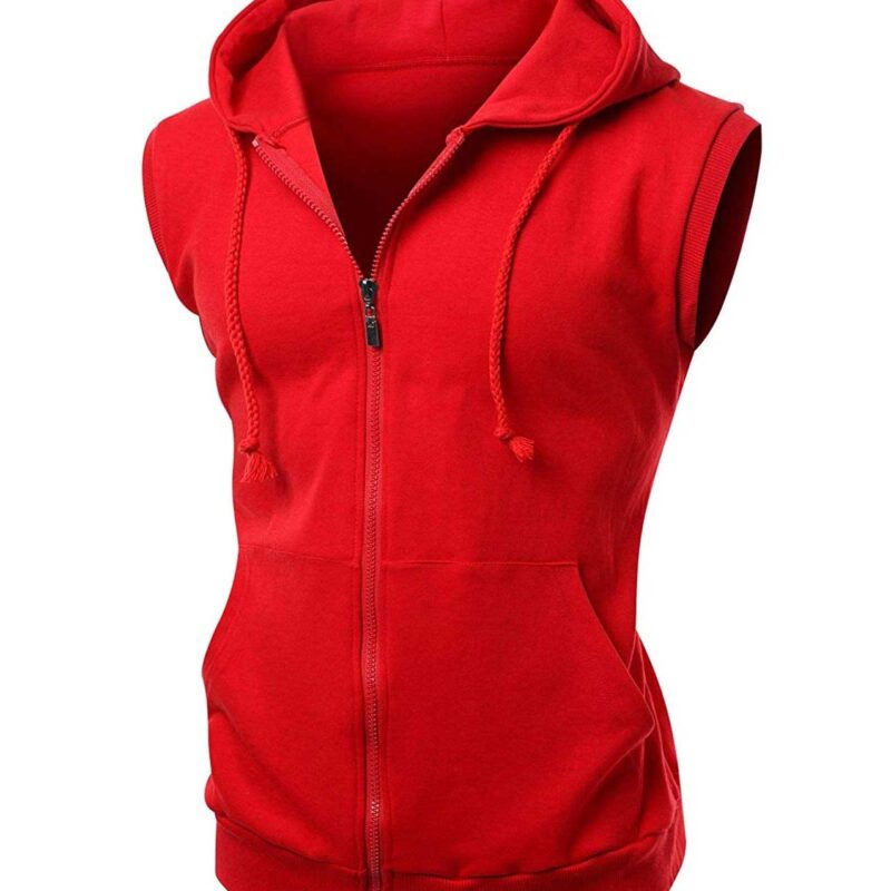 Michael B Jordan Creed II Red Hoodie Vest