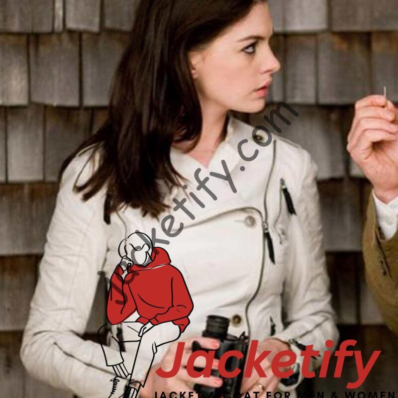 Get Smart Anne Hathaway White Leather Jacket