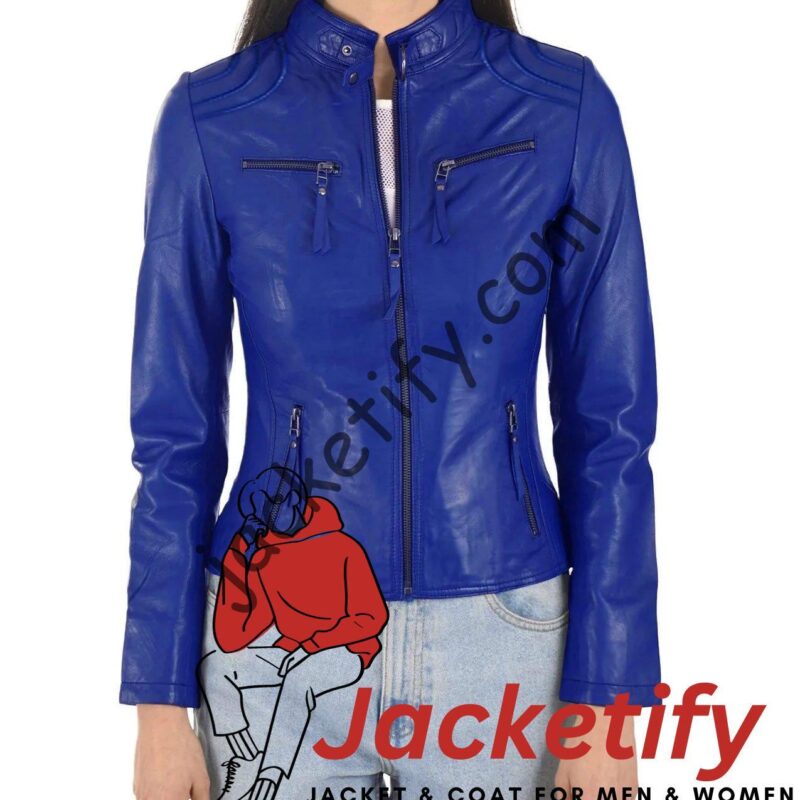 Austin & Ally S04 Laura Marano Blue Leather Jacket