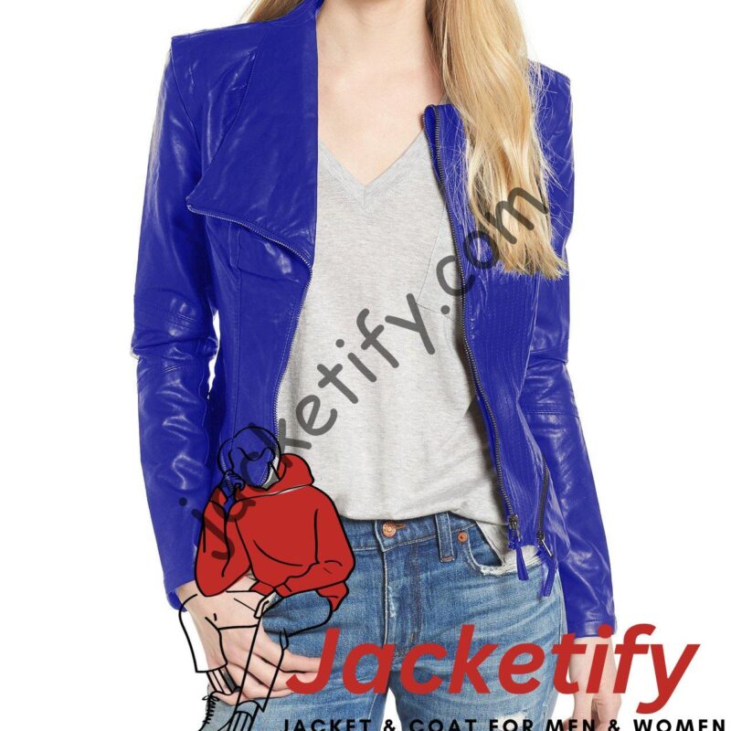 Austin & Ally S03 Laura Marano Blue Leather Jacket