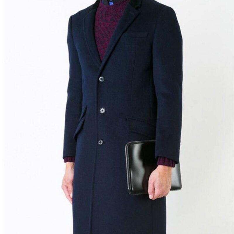 Men’s Navy Blue Wool Coat