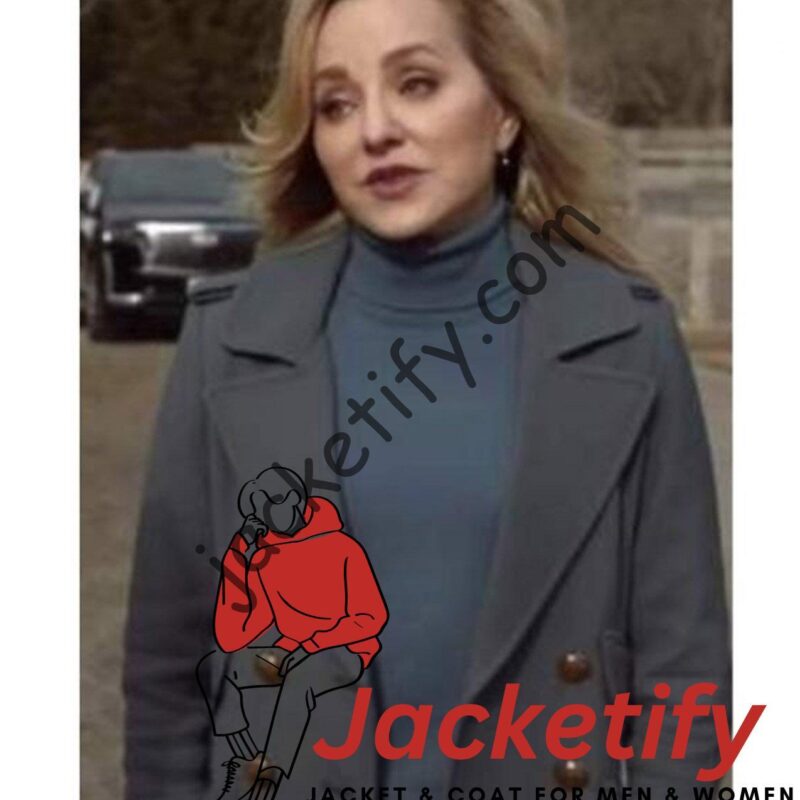 Bull Season 6 Geneva Carr Double Breasted Grey Coat