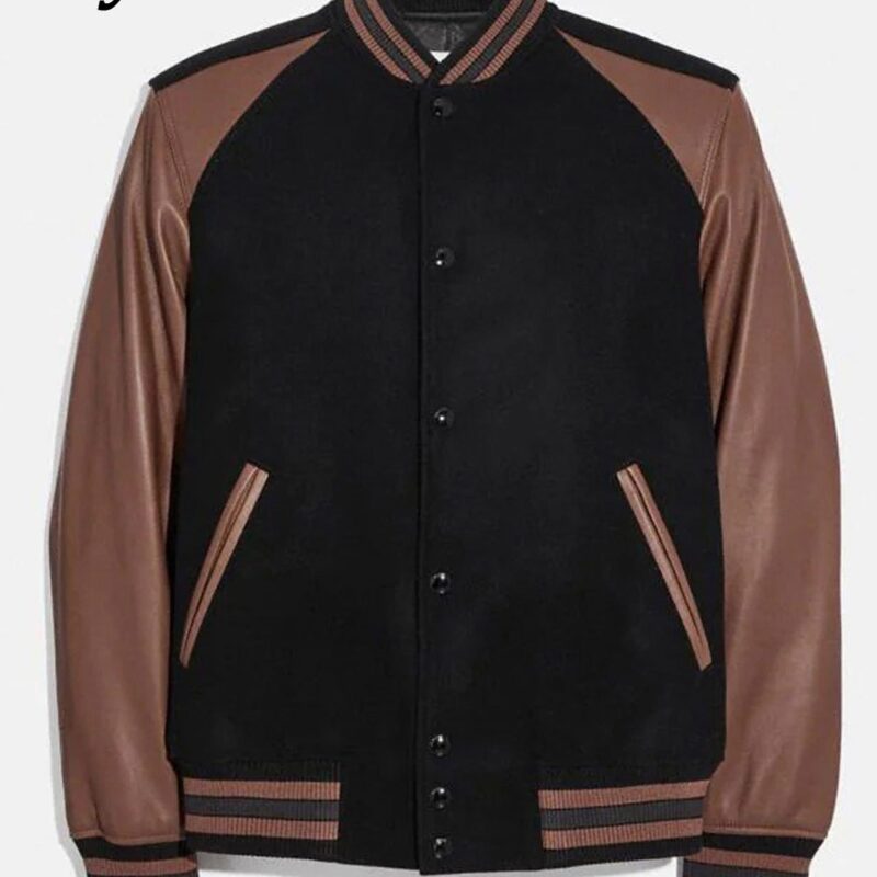 Coach Icon Leather and Wool Jacket