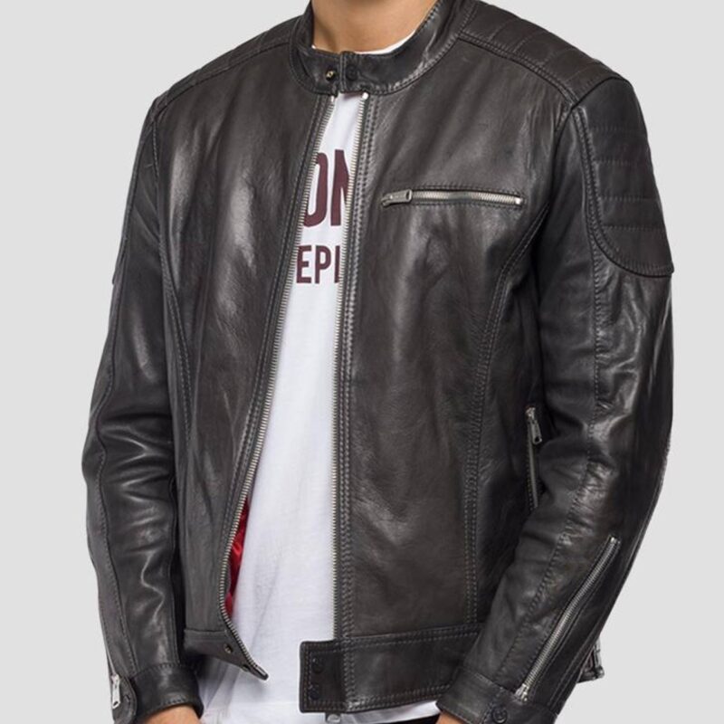 Men’s Crust Leather Biker Jacket