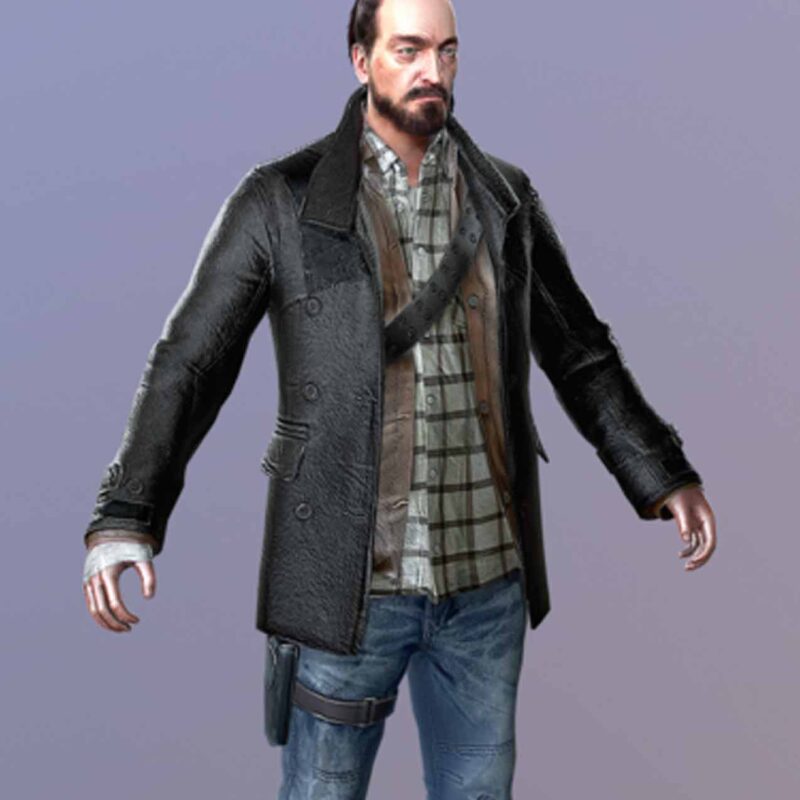 Dead Rising 4 Tom Pickton Double Breasted Leather Coat