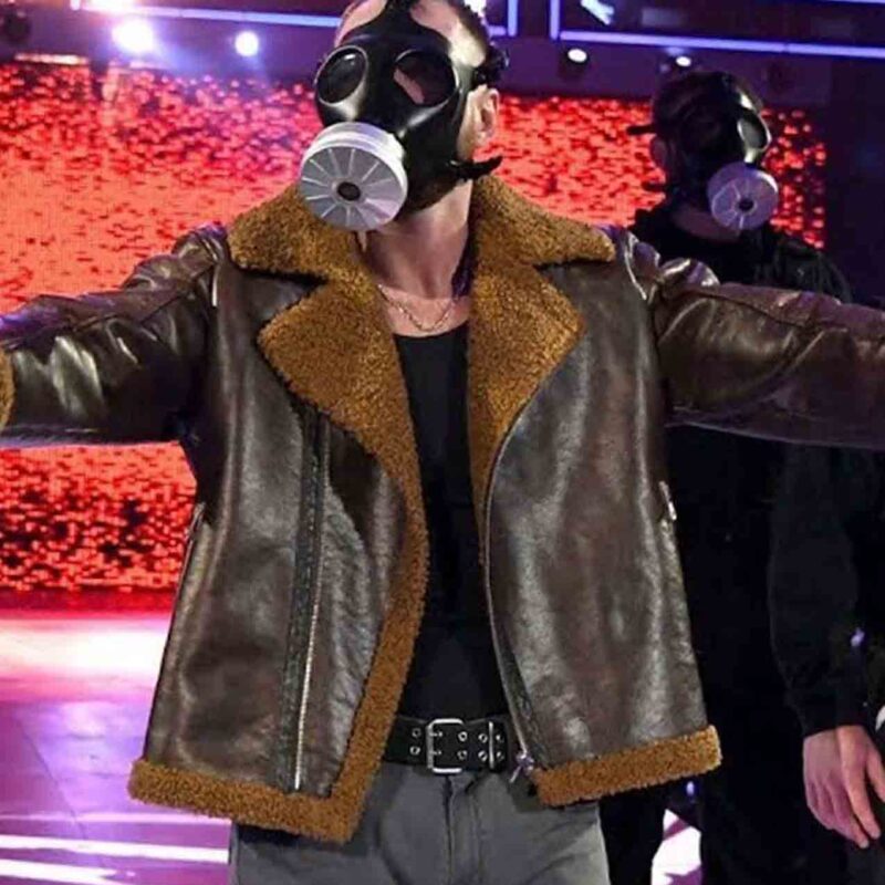WWE Dean Ambrose Shearling Brown Leather Jacket