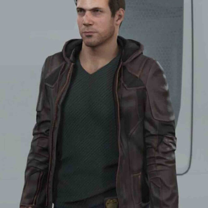 Detroit Become Human Gavin Reed Leather Hoodie