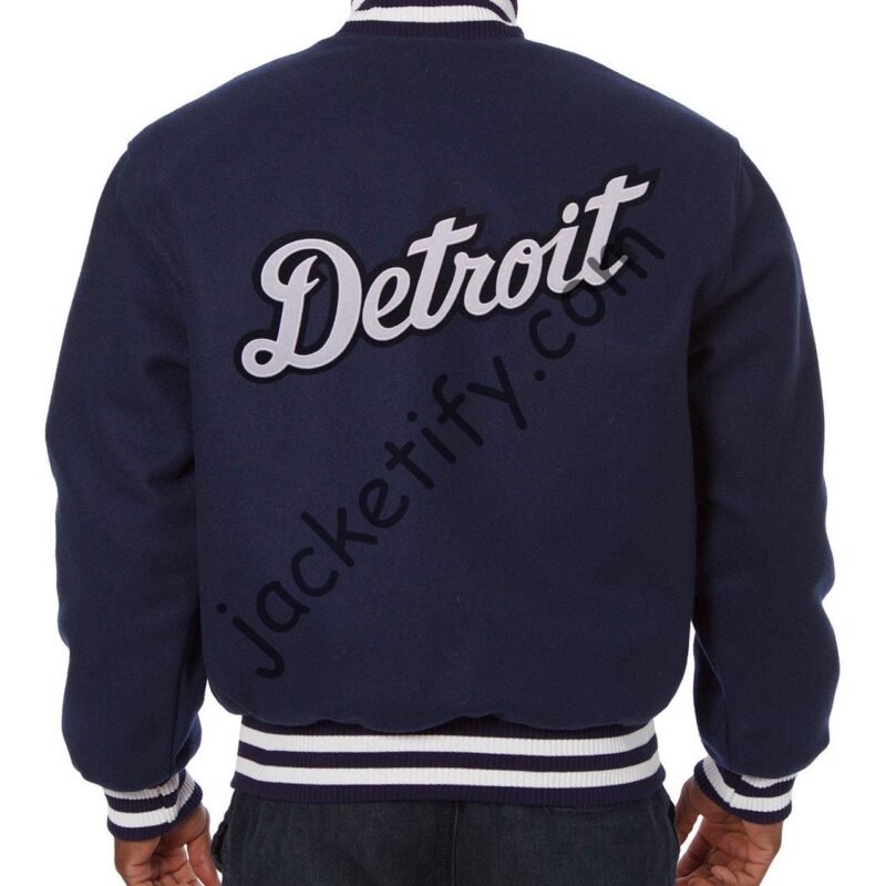 Detroit Tigers Varsity Navy Blue Wool Jacket