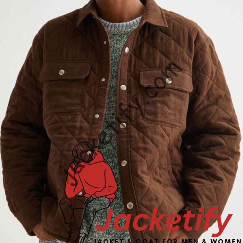 B Positive Thomas Middleditch Brown Quilted Jacket
