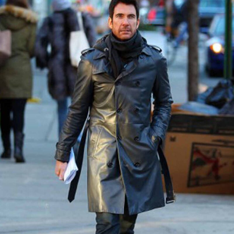 Dylan Mcdermott Black Leather Coat