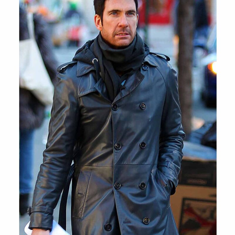 Dylan Mcdermott Black Leather Coat